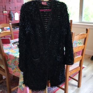 Simon Chang Black Shag Duster